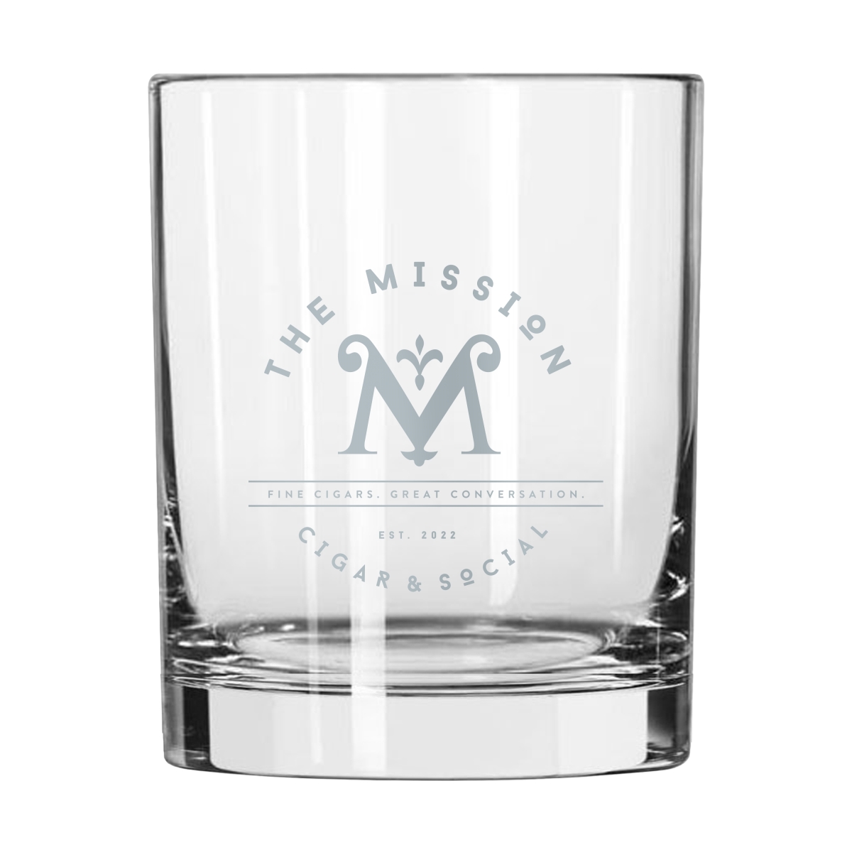 C4899-G14R-9 Mission Cigar 14 oz Etch Rocks Glass