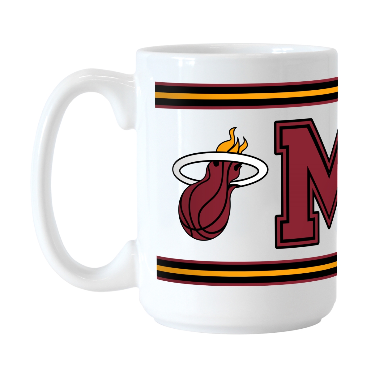 715-C15M-4S 15 oz Miami Heat Overtime Stripe Sublimated Mug