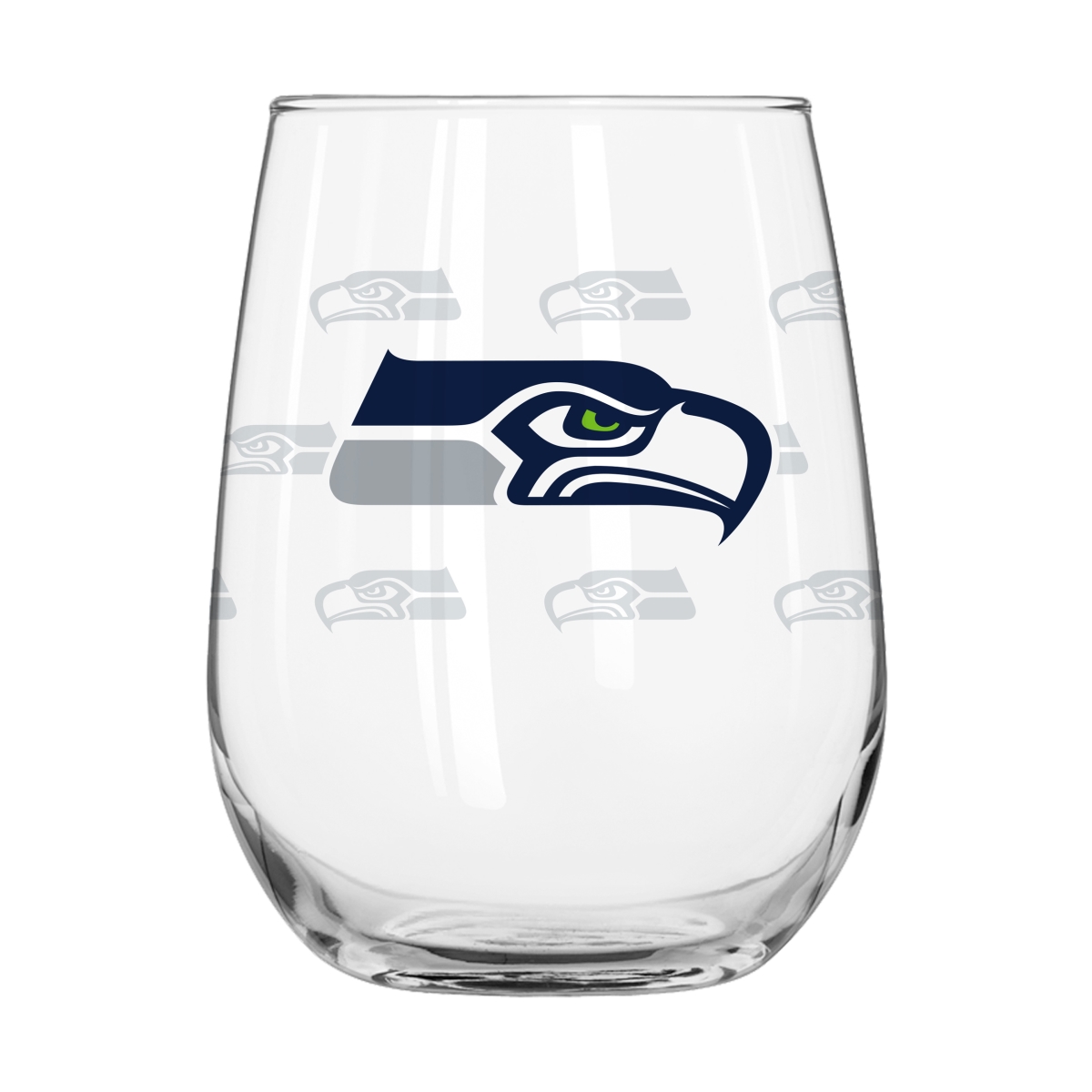 628-G16CB-10 Seattle Seahawks 16 oz Satin Etched Curved Beverage Glass