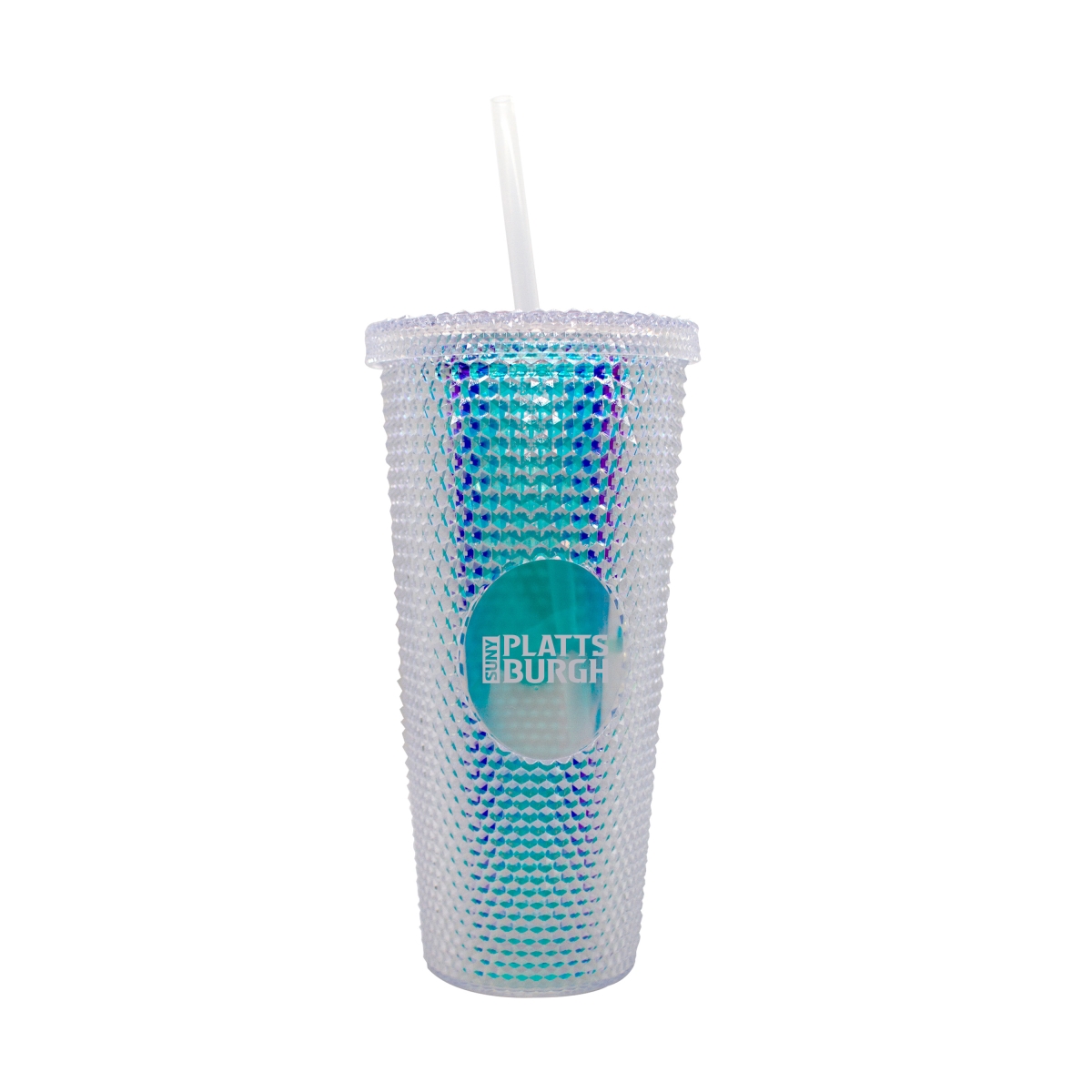 C4199-P24IST SUNY Plattsburgh 24 oz Iridescent Studded Tumbler