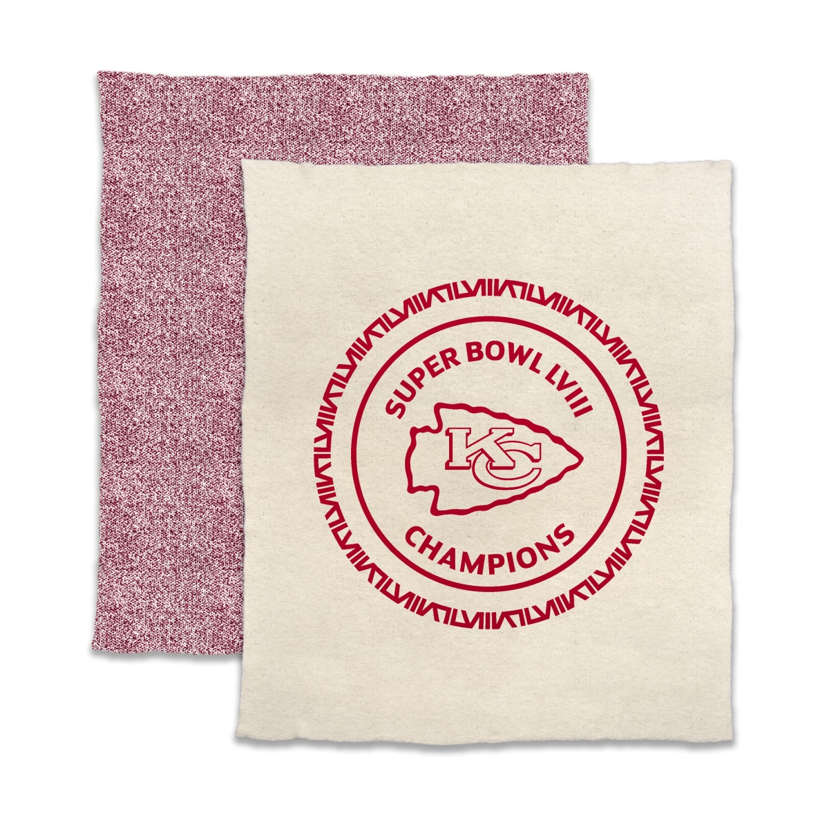Picture of Logo Brands C4724-281-KCF24S Kansas City Chiefs SB 58 Champions Full Size Lux Dreams Blanket