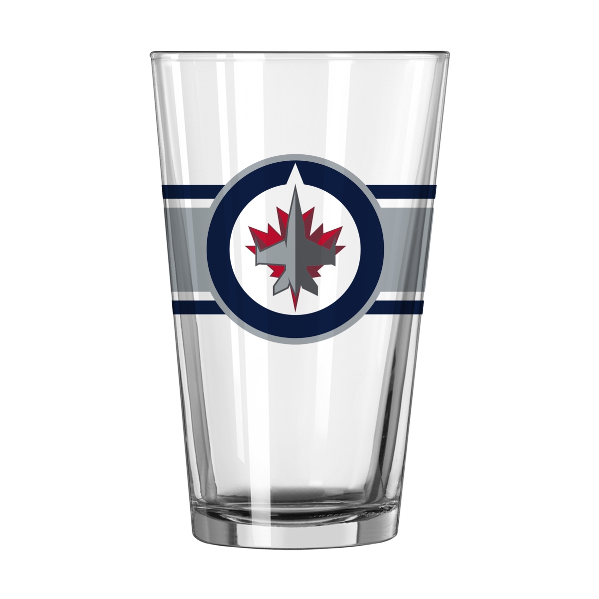 802-G16P-16 16 oz Winnipeg Jets Stripe Pint Glass