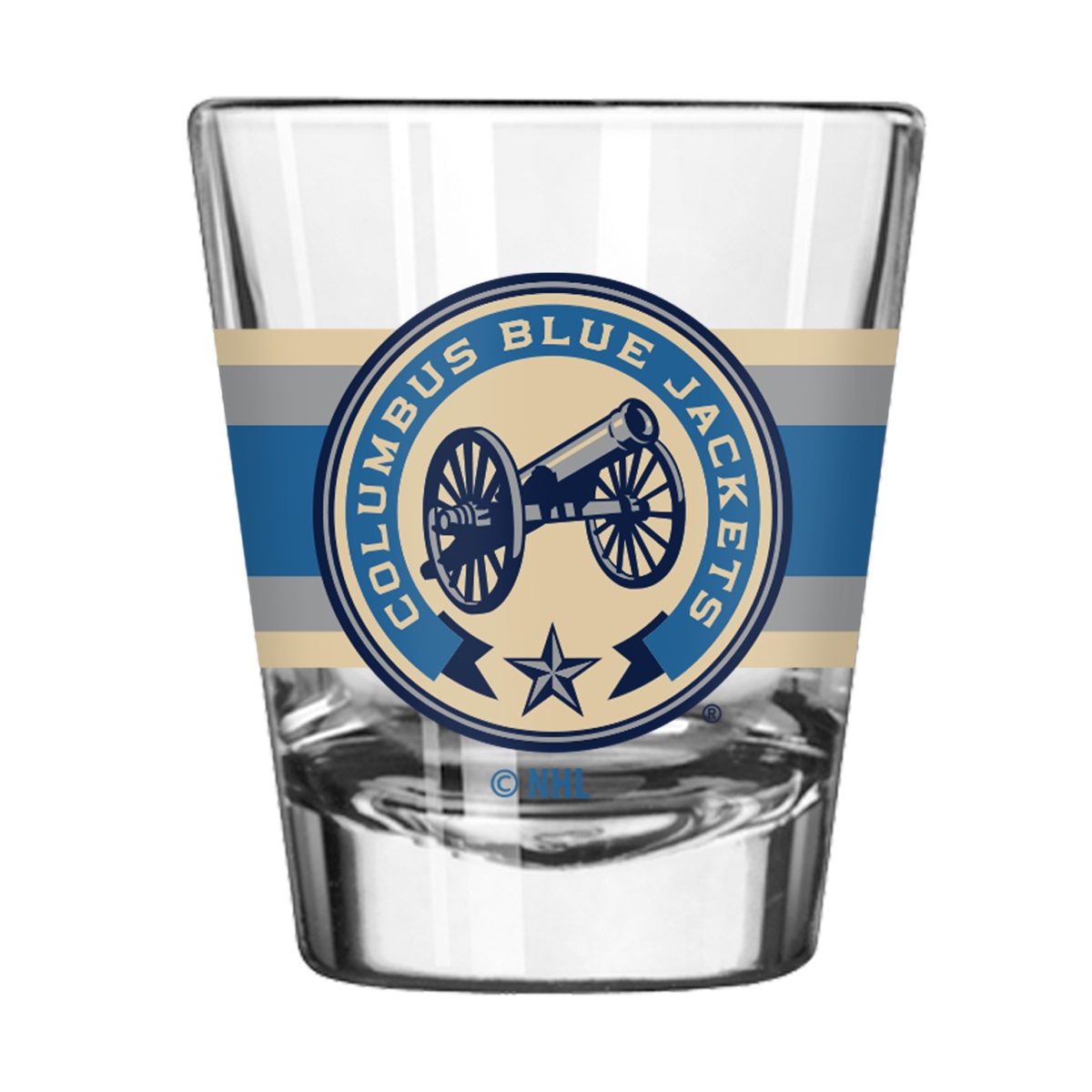809-G2S-16A Columbus Jackets Light Blue 2 oz Stripe Shot Glass