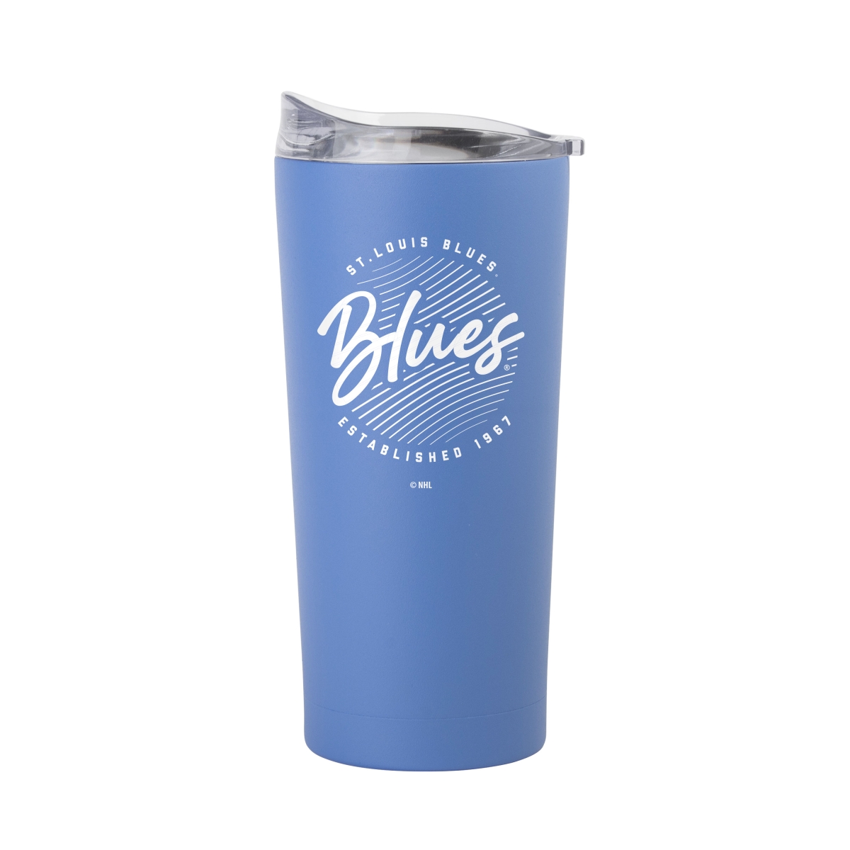 826-S20PT-ARC-35 20 oz St. Louis Blues Retro Script Arctic Powder Coat Tumbler