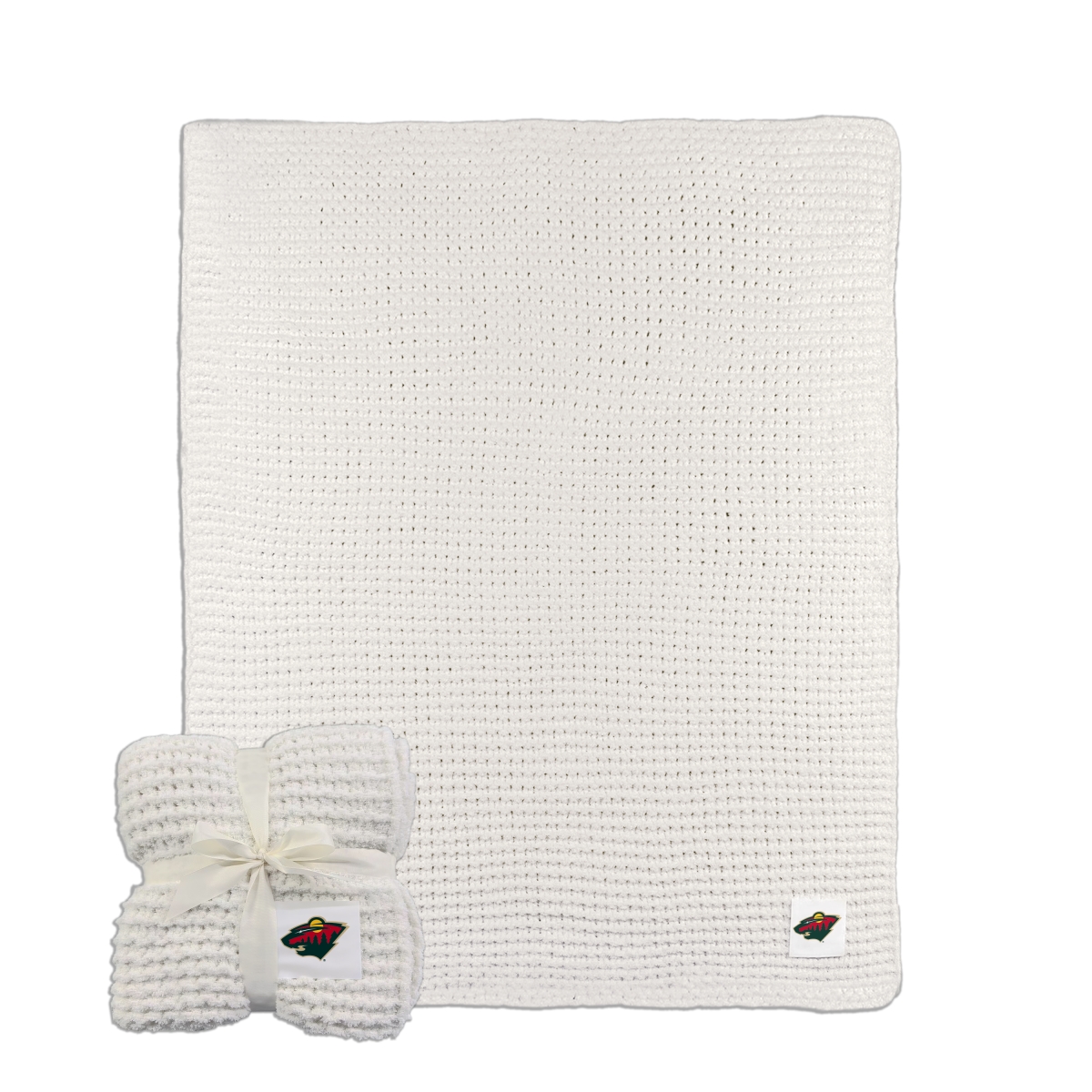 815-282-IVY 50 x 60 in. Minnesota Wild Ivory Cable Knit Throw