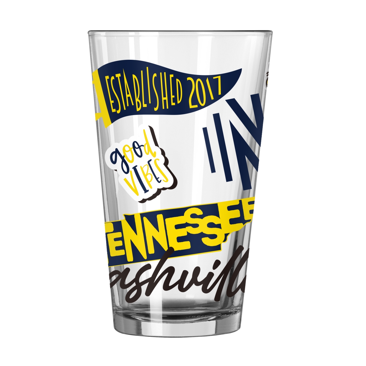 Picture of Logo Brands 926-G16P-63 Nashville SC 16 oz Native Pint Glass