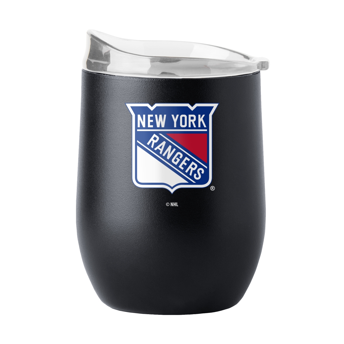 Picture of Logo Brands 820-S16PB-BLK-17 York Rangers 16 oz Swagger Powder Coat Curved Beverage