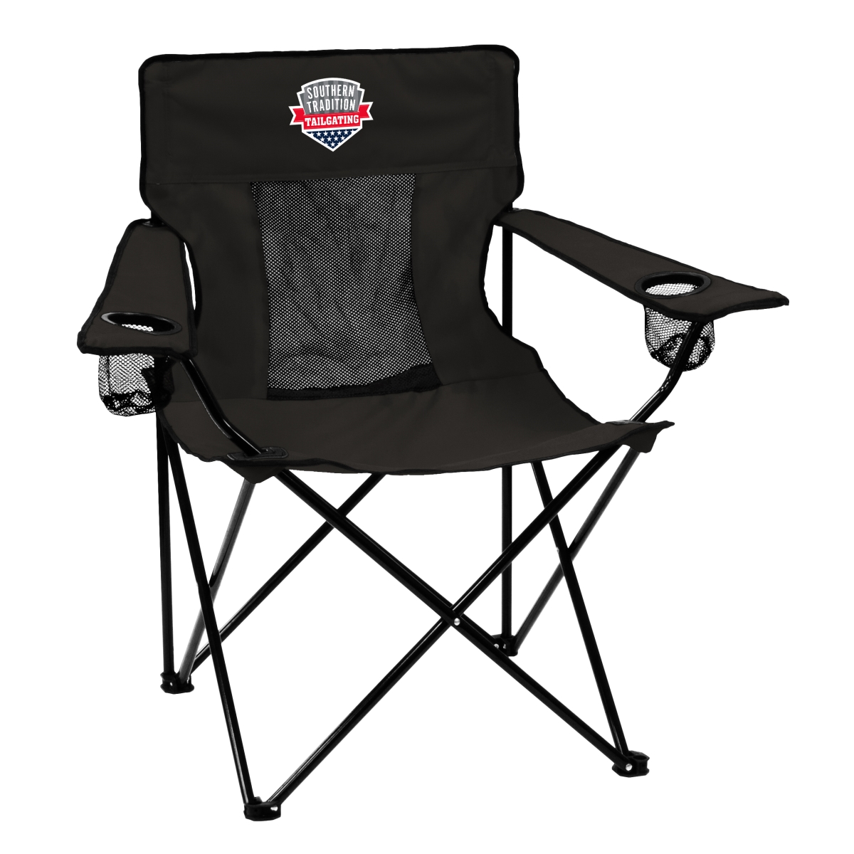 C2977-12E-C1 18 x 23 in. NCAA Southern University Tradition Stars & Stripes Black Elite Chair