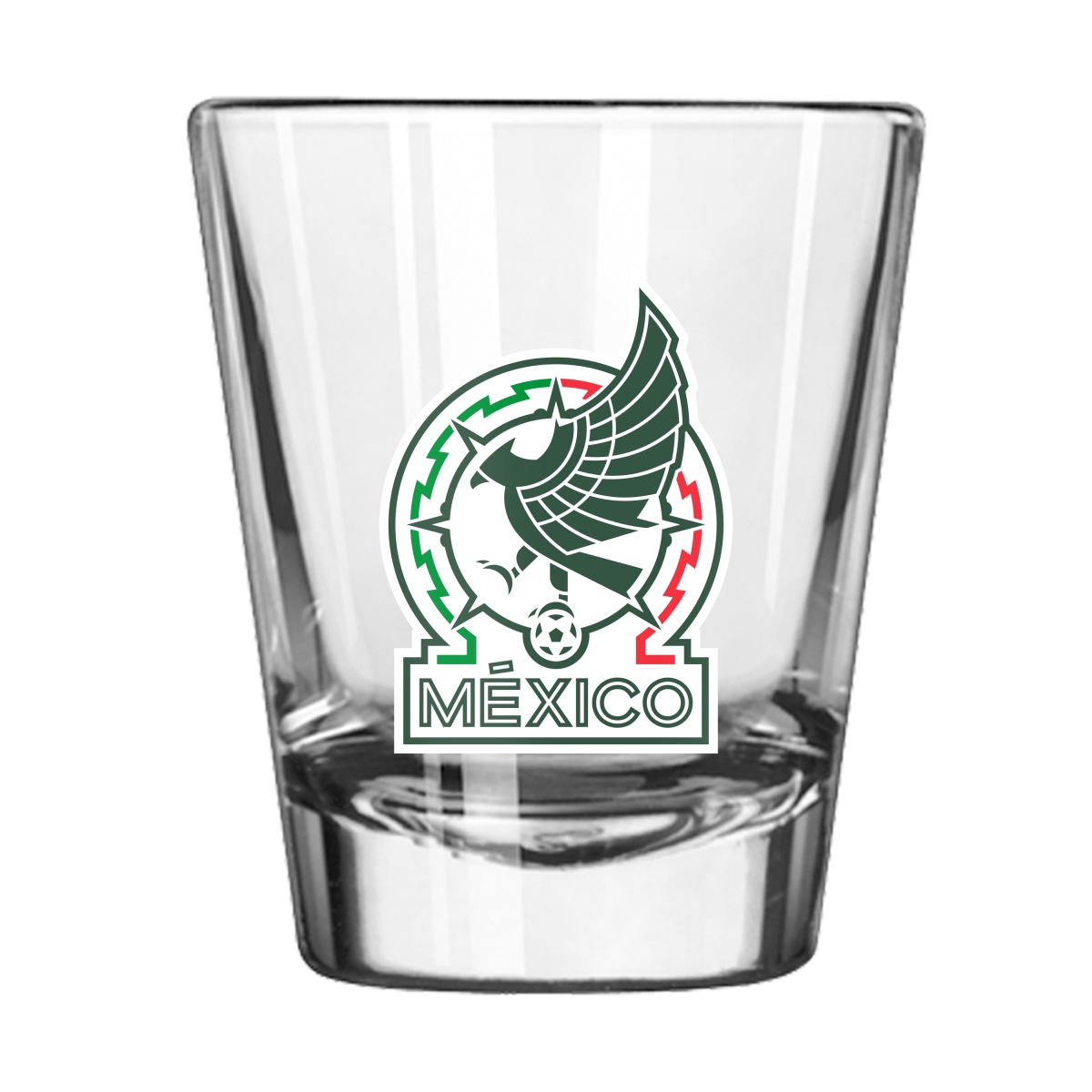 Picture of Logo Brands C4676-G2S-17 Mexico Mens Soccer Team 2 oz Swagger Shot Glass