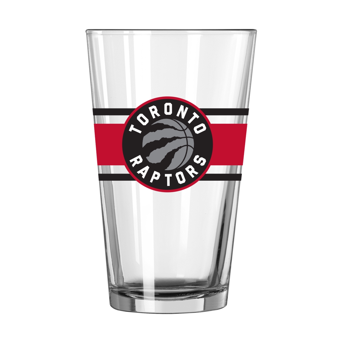 728-G16P-16 Toronto Raptors 16 oz Stripe Pint Glass