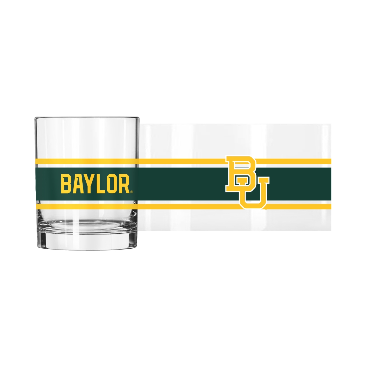 111-G14R-16 Baylor Bears 14 oz Stripe Rocks Glass