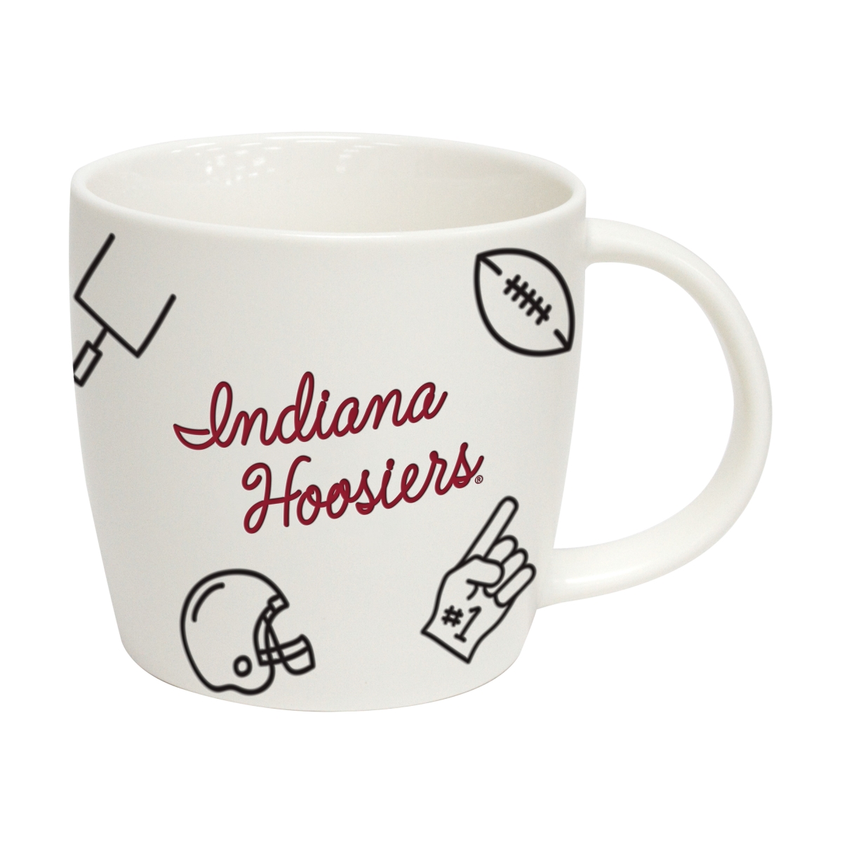 Picture of Logo Brands 153-C18PM 18 oz Indiana Hoosiers Playmaker Mug