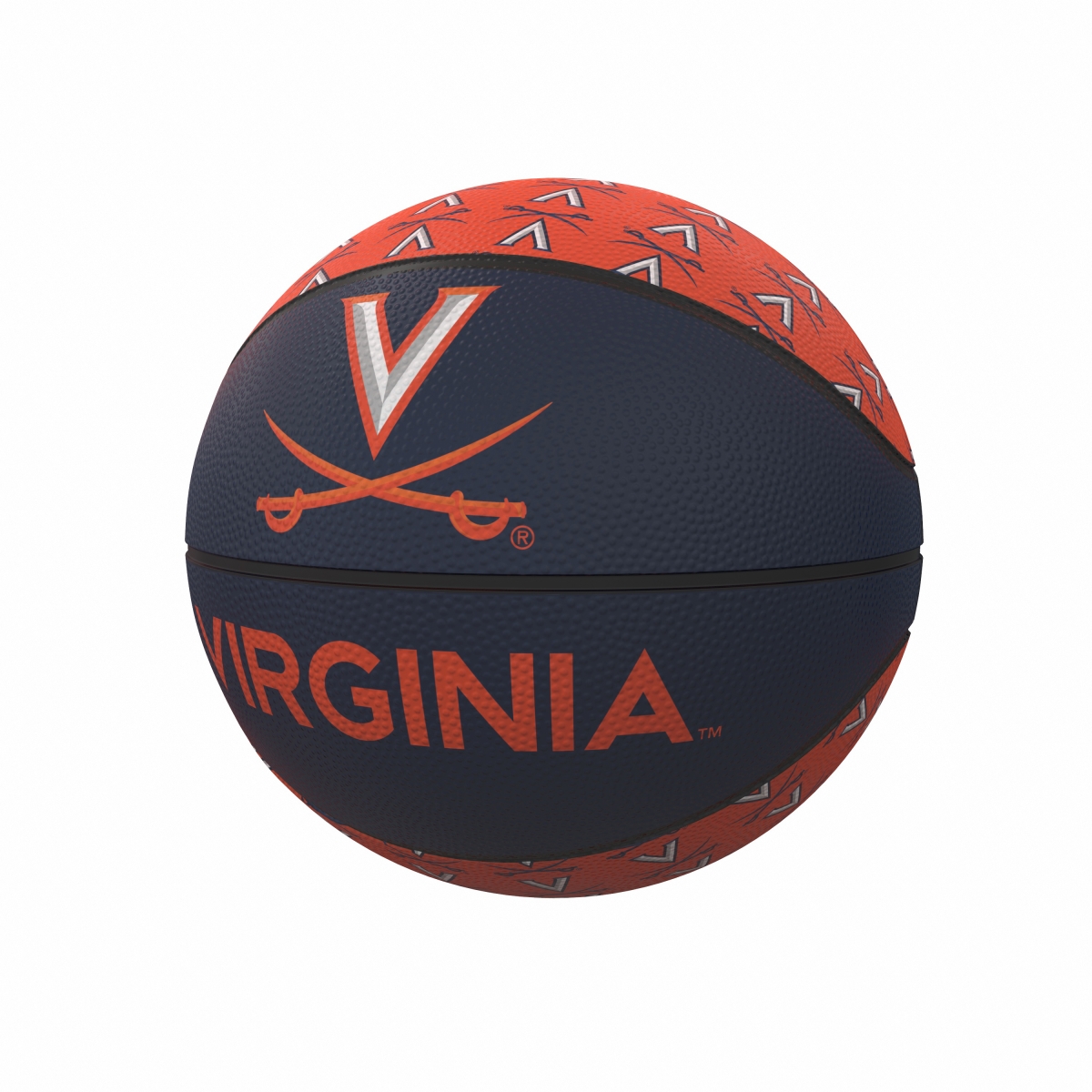 234-91MR-1 Virginia Repeating Logo Mini-Size Rubber Basketball