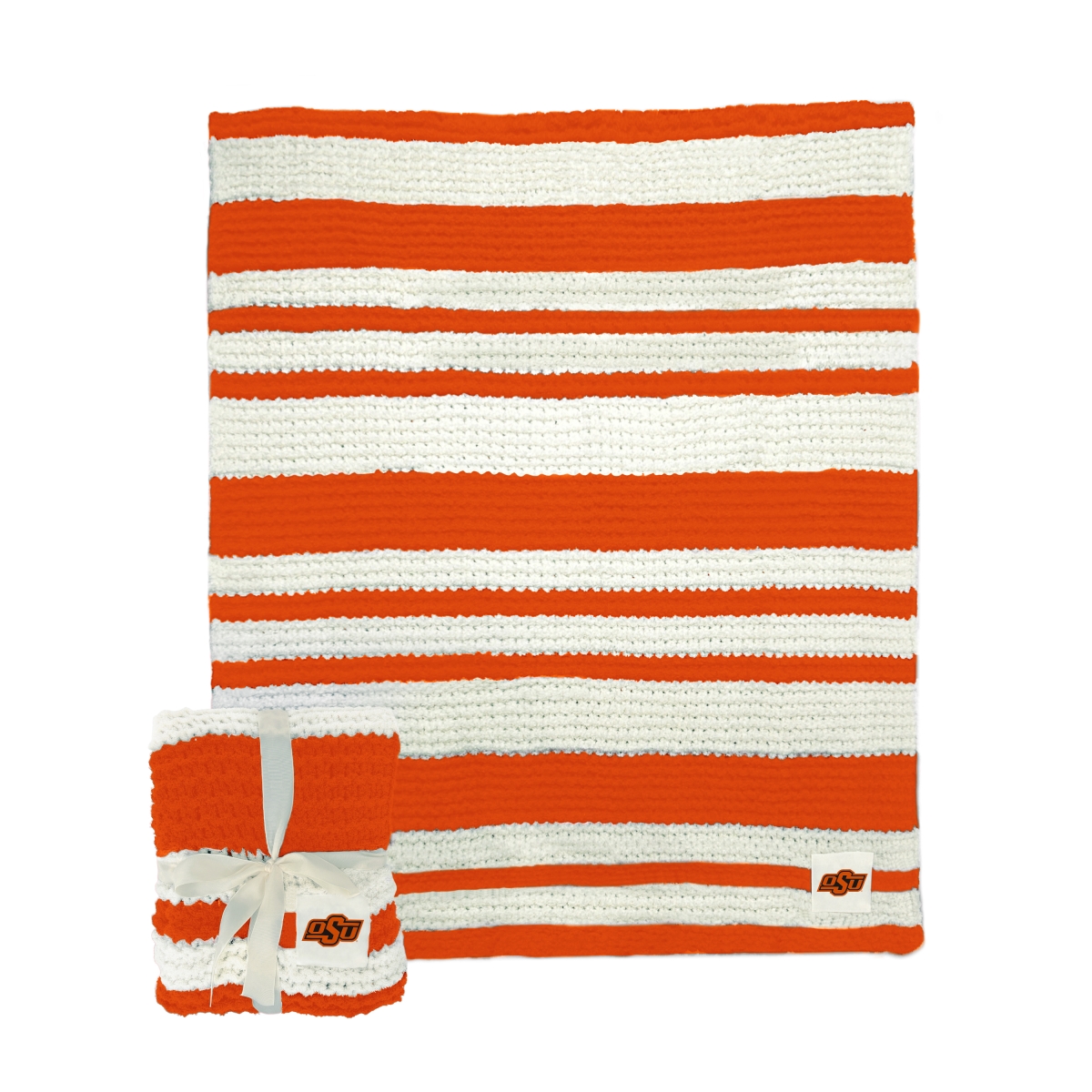 193-282 50 x 60 in. OK State Cable Knit Throw