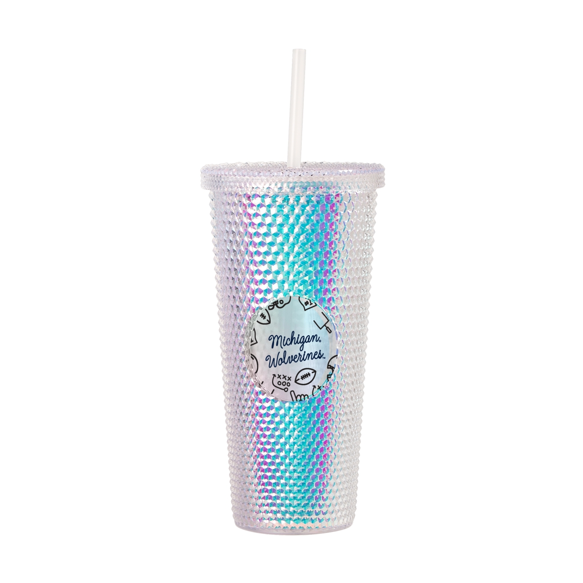 171-P24IST-43 24 oz Michigan Playmaker Iridescent Stud Tumbler