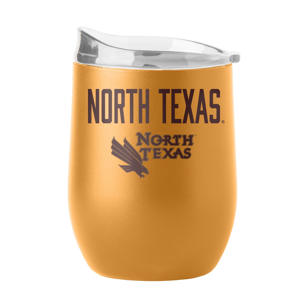 187-S16PB-OAK-49 North Texas 16 oz Huddle Powder Coat Curved Beverage