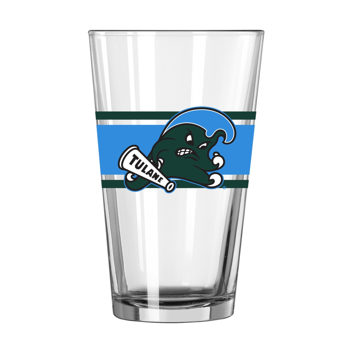 406-G16P-16 16 oz Tulane Stripe Pint Glass