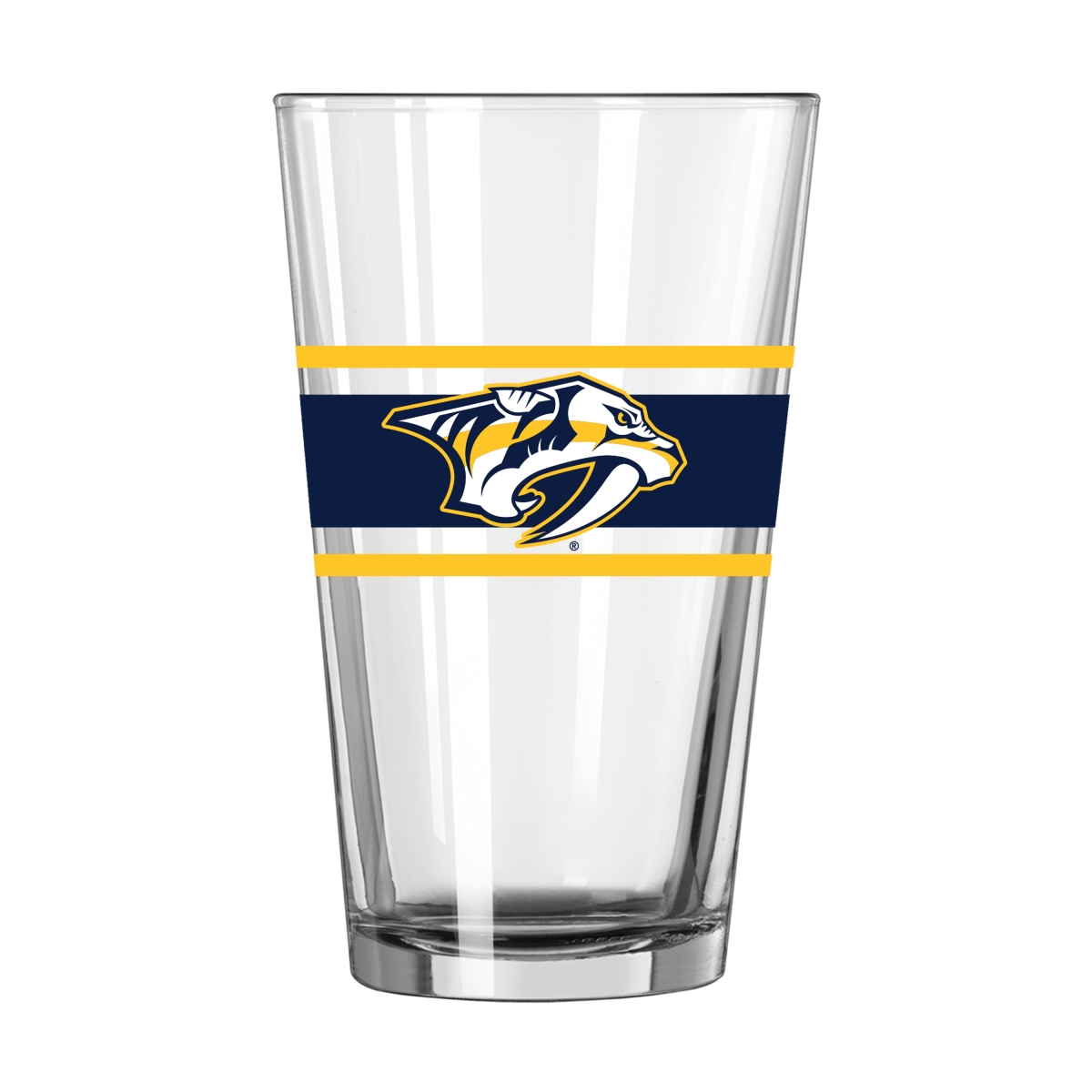 Picture of Logo Brands 817-G16P-16 Nashville Predators 16 oz Stripe Pint Glass