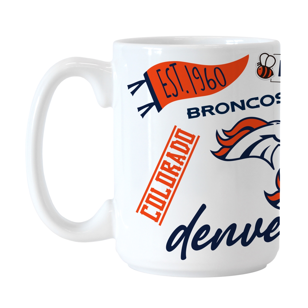 610-C15M-63 NFL Denver Broncos 15 oz Native Sublimated Mug