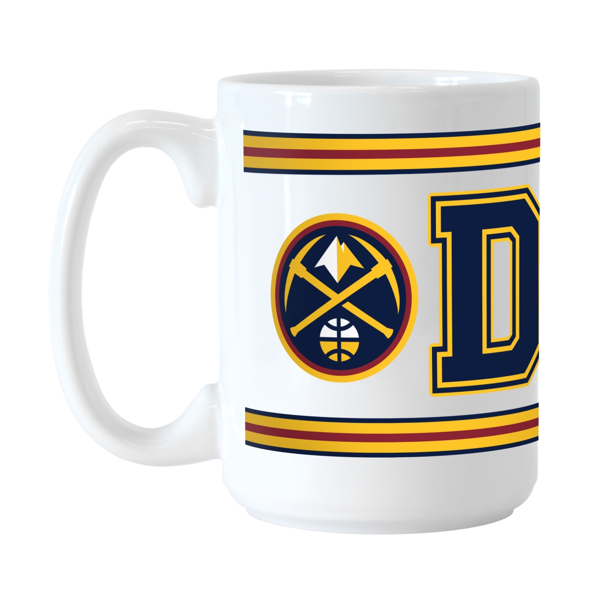 707-C15M-4S 15 oz Denver Nuggets Overtime Stripe Sublimated Mug