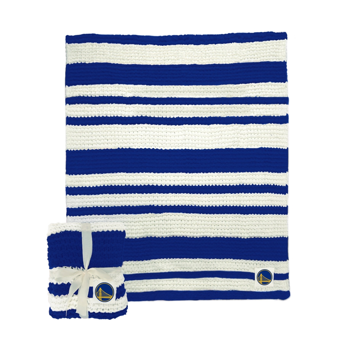 709-282 50 x 60 in. Golden State Warriors Cable Knit Throw Blanket