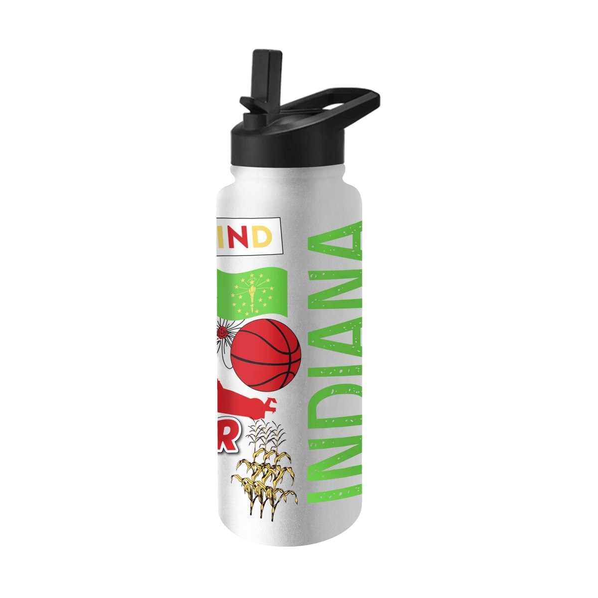 C4711-S34QB-IN63 34 oz Indiana State Pride Native Quencher Bottle