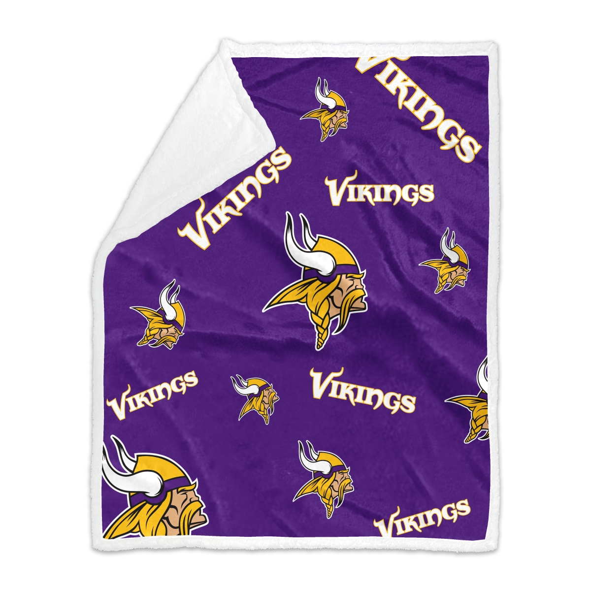 Picture of Logo Brands 618-24SX-4 60 x 70 in. Minnesota Vikings Repeating Plush Sherpa Throw