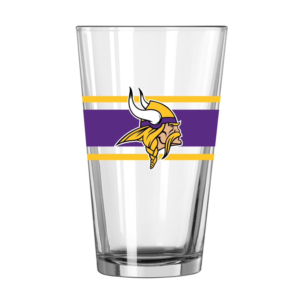 618-G16P-16 Minnesota Vikings 16 oz Stripe Pint Glass