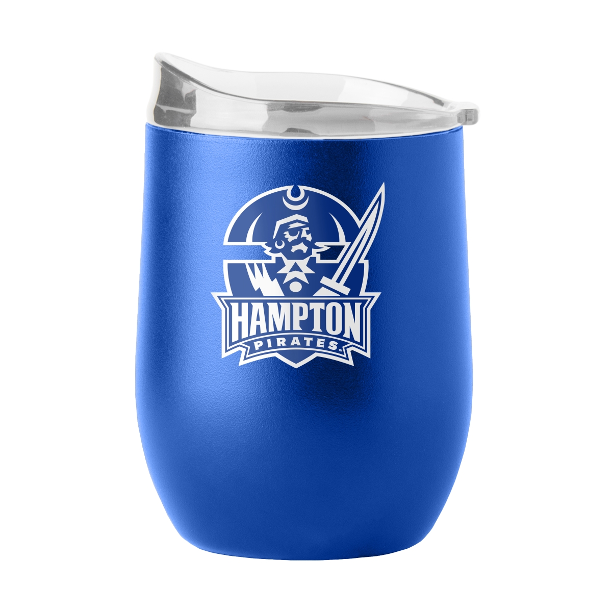 889-S16PB-34 Hampton University 16 oz Flipside Powder Coat Curved Beverage