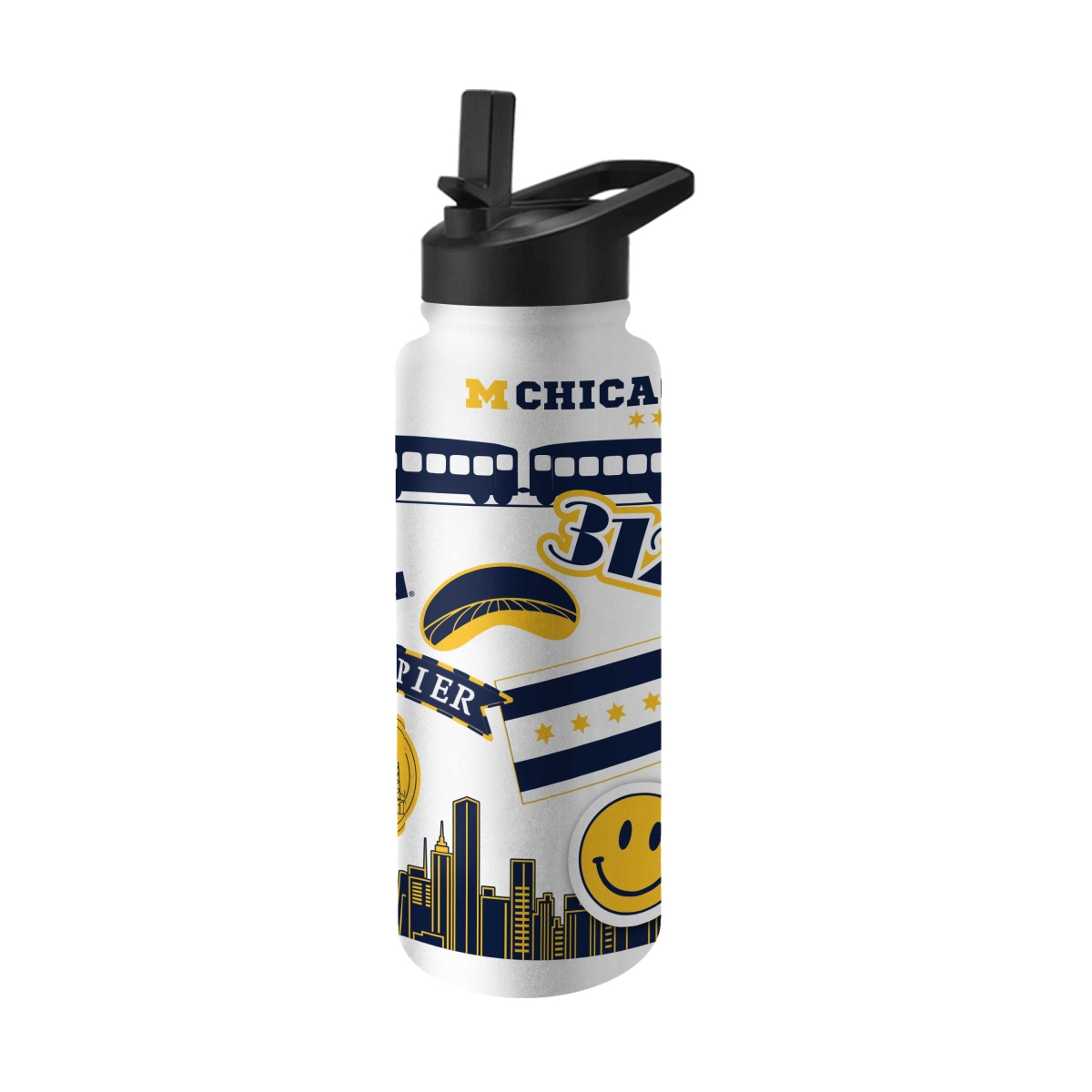 171-S34QB-CH63 Michigan Chicago 34 oz Native Quencher Bottle