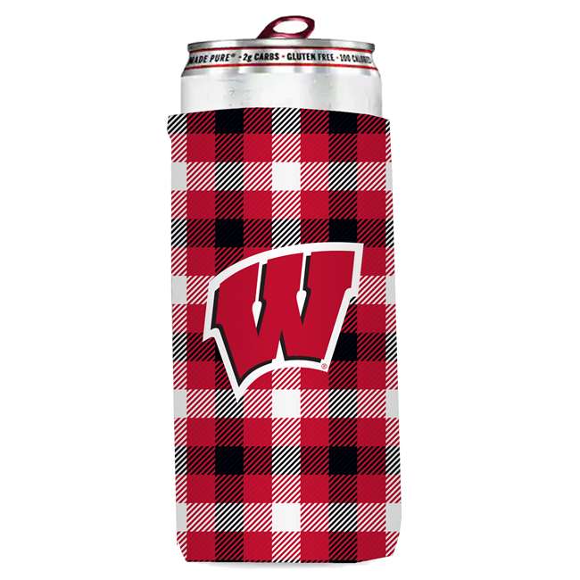 244-782 Wisconsin Plaid Insulated Slim Can Sleeve