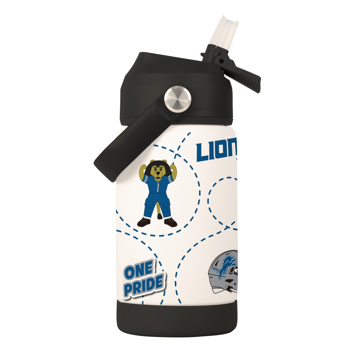 611-S12KB-MSK 12 oz Detroit Lions Mascot Stainless Steel Kids Bottle