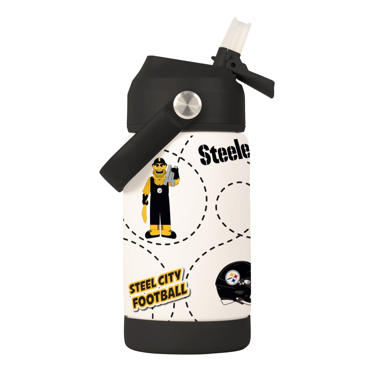 625-S12KB-MSK 12 oz Pittsburgh Steelers Mascot Stainless Steel Kids Bottle