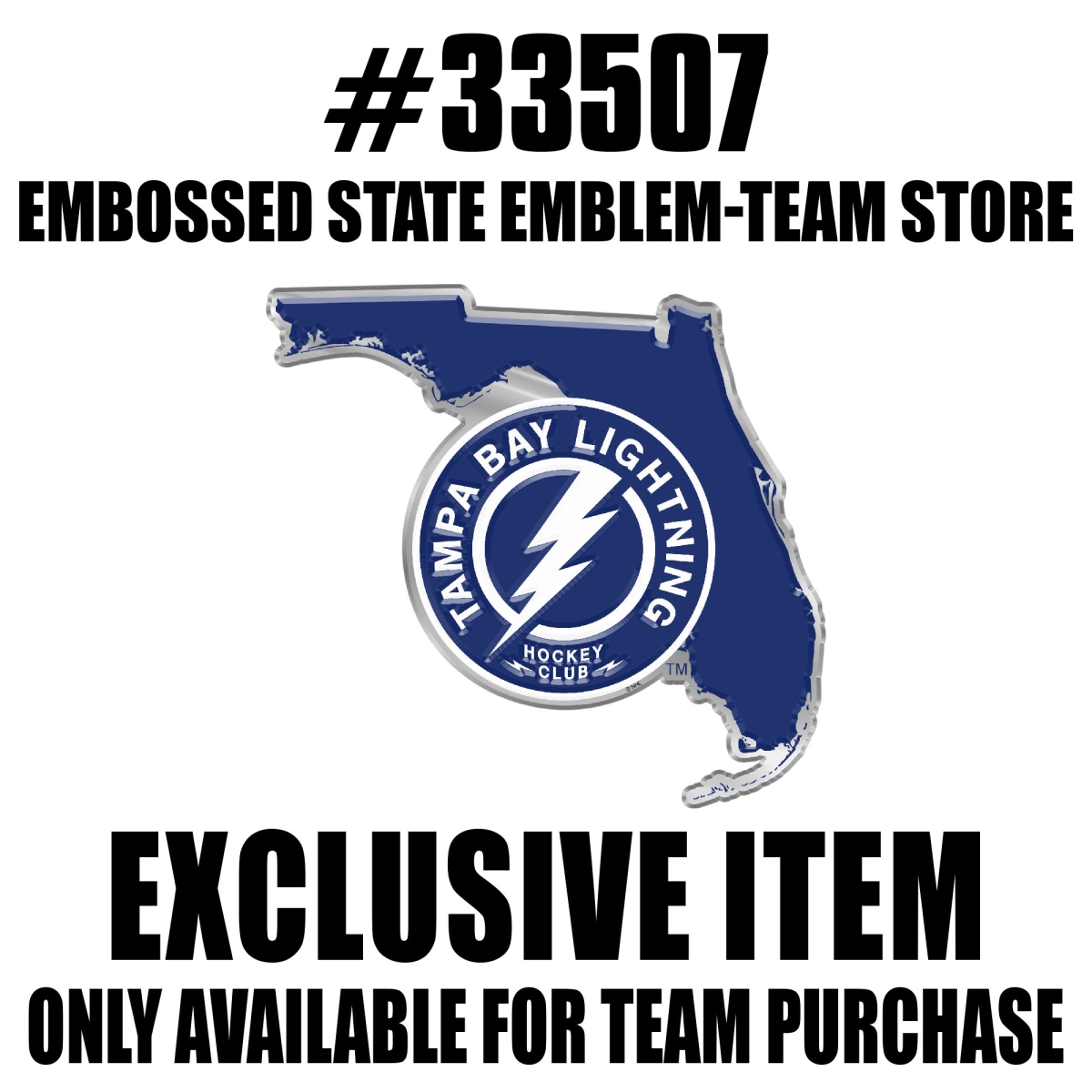 827-F606-ST Tampa Bay Lightning Embossed State Emblem