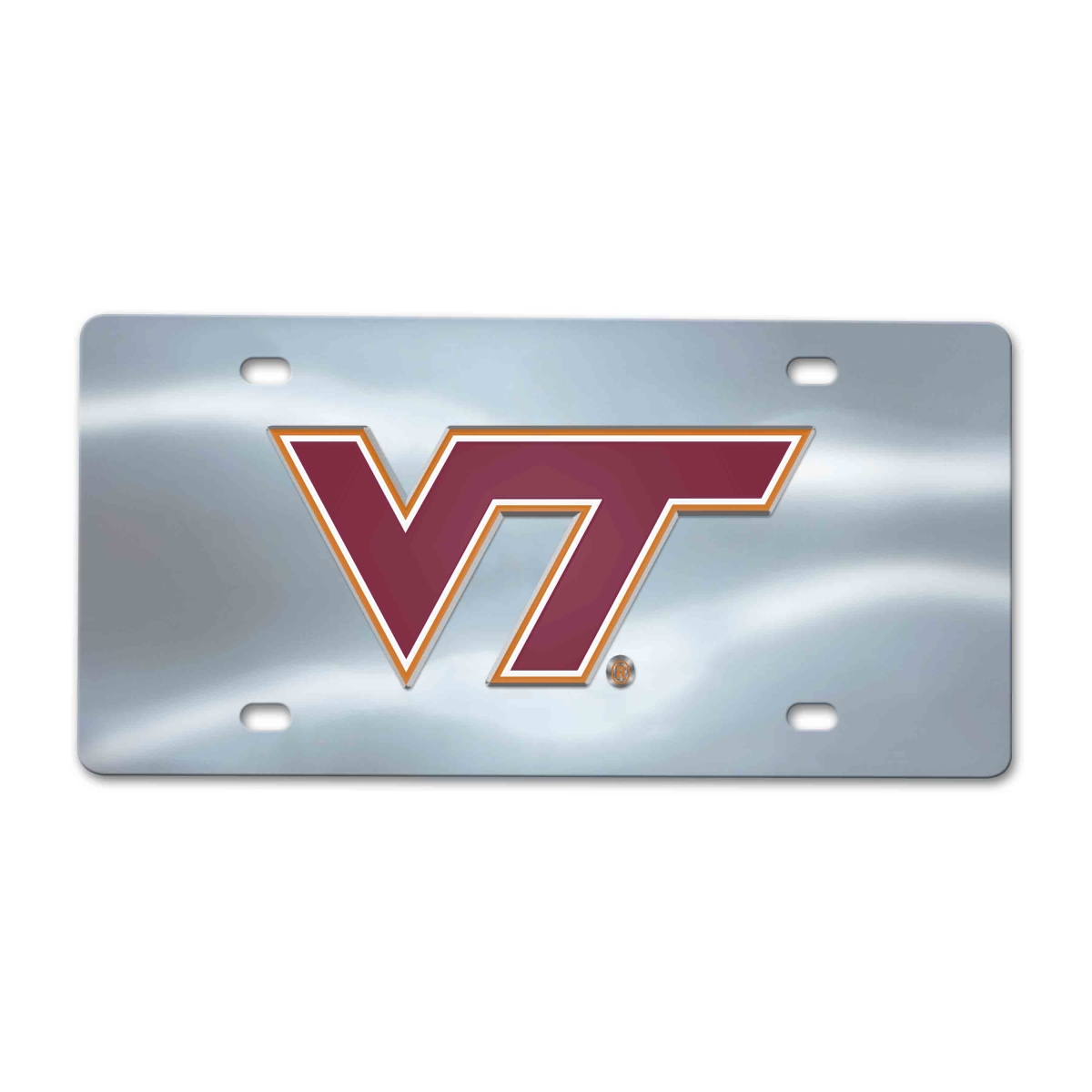 235-F114-CRM Virginia Tech Chrome Diecast License Plate