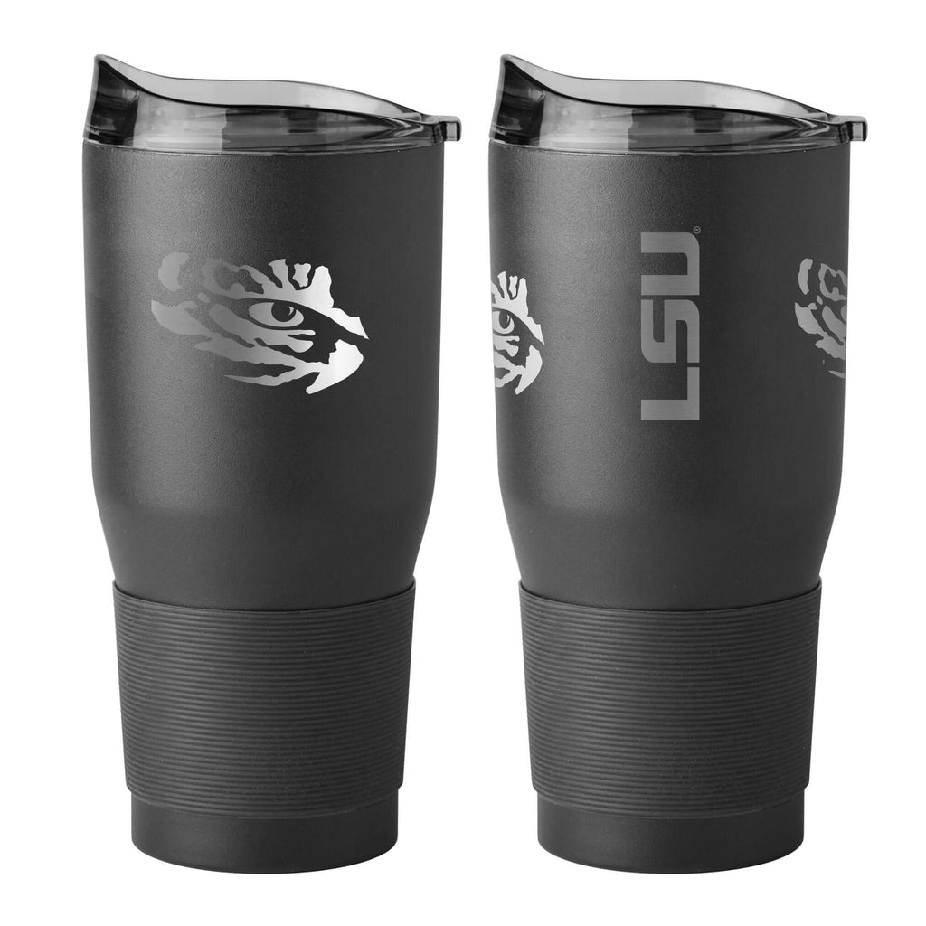 162-S30PT-BLK-9 30 oz NCAA LSU Tumbler, Etch Powder Coat