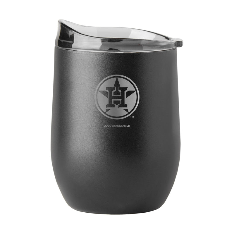 16 oz MLB Houston Astros Curved Beverage, Etch Black Powder Coat