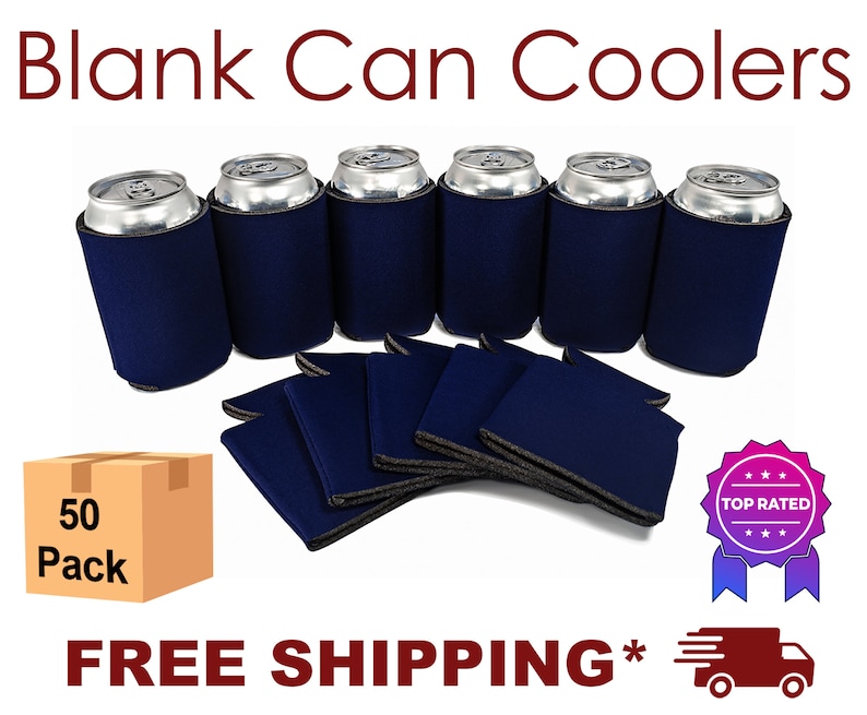 Picture of Logo Chair 001-782-NVY Plain Navy Slim Coozie