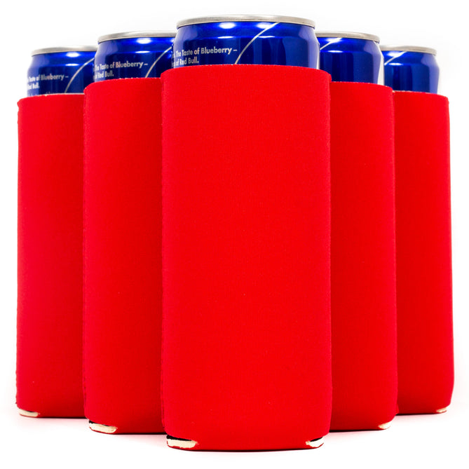 Picture of Logo Chair 001-782-RED Plain Red Slim Coozie