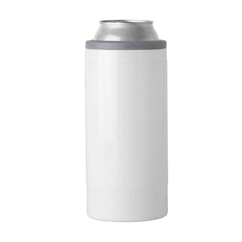 Picture of Logo Chair 001-782-WHT Plain White Slim Coozie