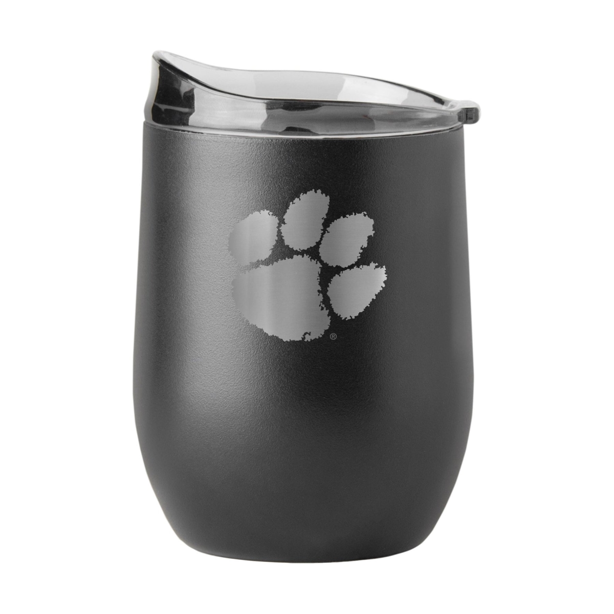 16 oz NCAA Clemson Etch Black Powder Coat Curved Beverage