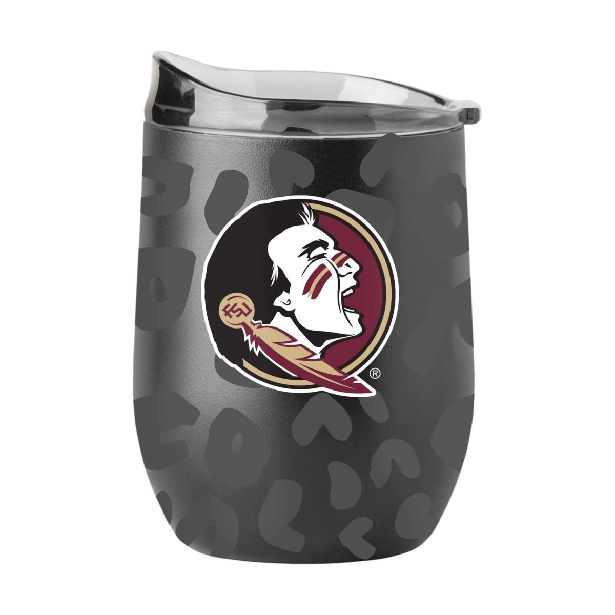 16 oz NCAA Florida State Leopard Black Powdercoat Curved Beverage