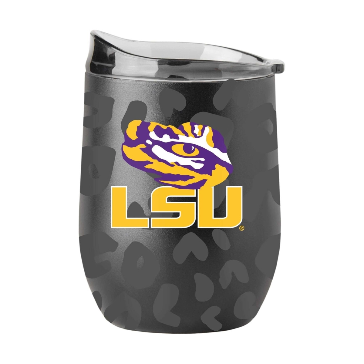 16 oz NCAA Louisiana State University Leopard Black Powdercoat Curved Beverage