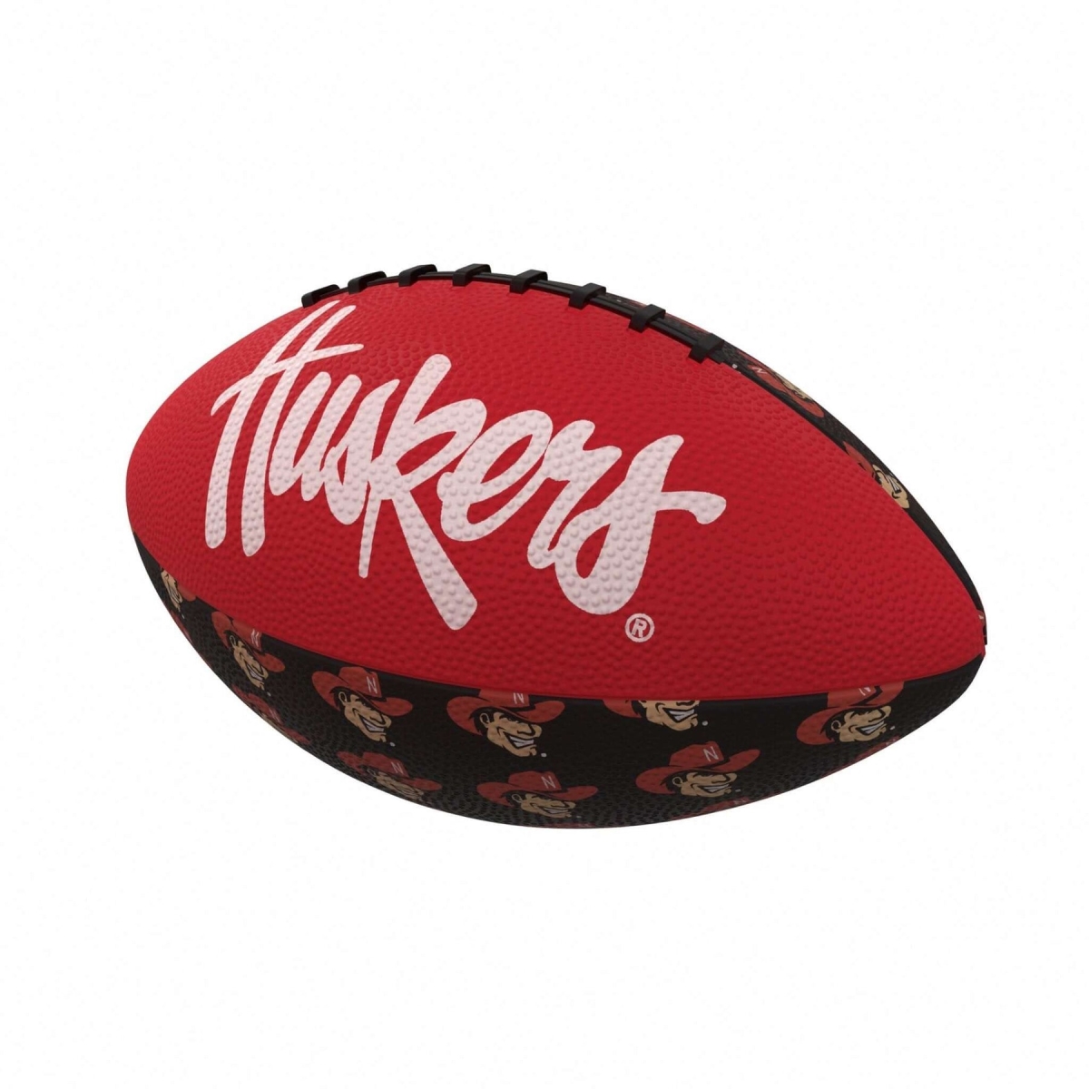 182-93MR-3 NCAA Nebraska Repeating Mini-Size Rubber Football