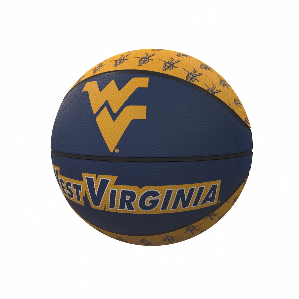 239-91MR-1 NCAA West Virginia Repeating Mini-Size Rubber Basketball