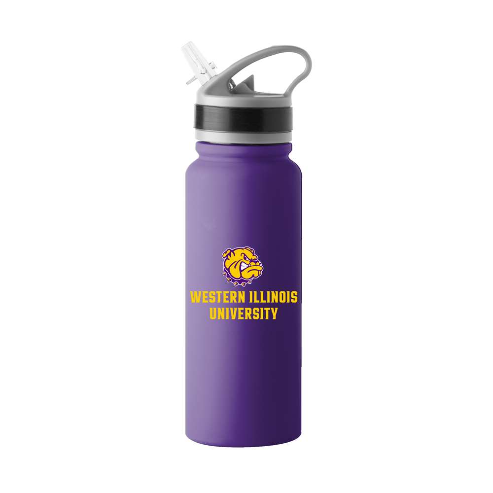 240-S25UFTB-8 25 oz NCAA Western Illinois Stainless Single Wall Flip Top Bottle
