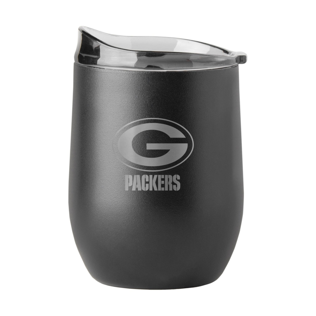 612-S16PB-BLK-9 16 oz NFL Green Bay Packers Etch Black Powder Coat Curved Beverage -  Logo Chair