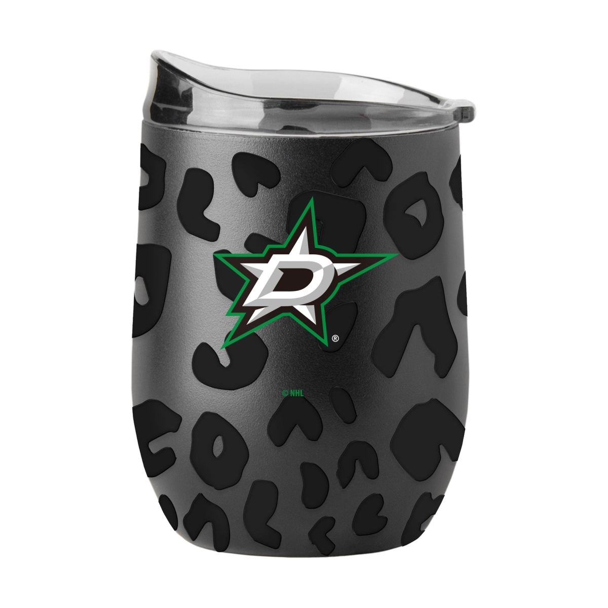16 oz NHL Dallas Stars Leopard Black Powdercoat Curved Beverage