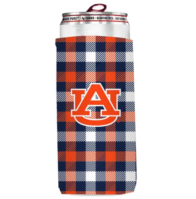110-782 Auburn Tigers Plaid Insulated Slim Can Sleeve