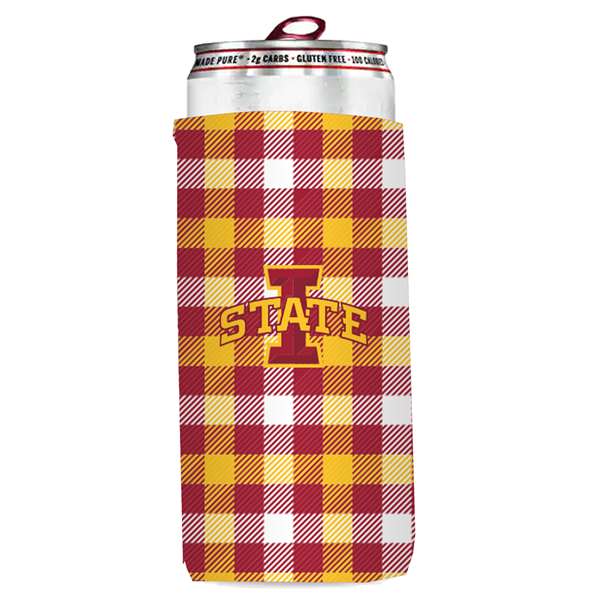 156-782 Iowa State Plaid Insulated Slim Can Sleeve